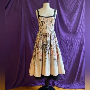 NWT Anthropologie Pale Pink Floral Midi Dress for Prom. Size XS.